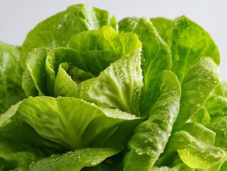 Fresh green lettuce leaves on the ground