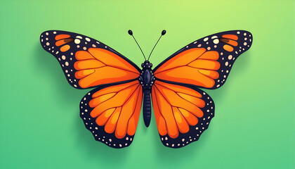 Fototapeta premium Vibrant monarch butterfly illustration with transparent background for creative designs