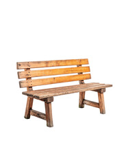 Fototapeta premium A simple wooden bench with a backrest isolated on a black background in a studio shot