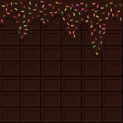 とろけるチョコレートと板チョコの背景