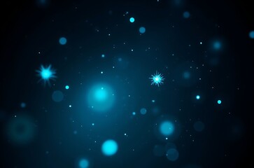 Dark Blue Celestial Sparkle Background Ethereal Bokeh and Starburst ai generated