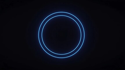 Obraz premium 3d render, blue pink neon round frame, circle, ring shape, empty space, ultraviolet light, 80's retro style, fashion show stage, abstract background
