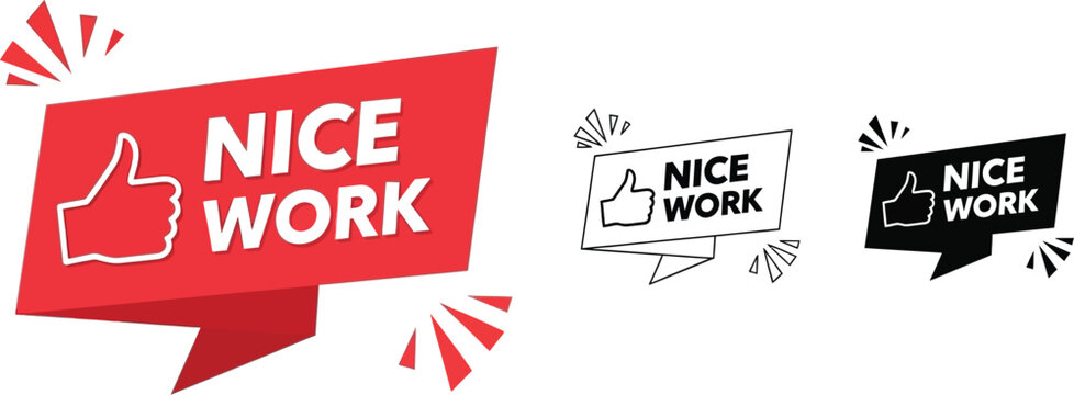 Nice work banner vector graphic design template for social media marketing and promotion design element vector