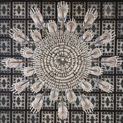 Intricate Ceiling Artwork of Temple or Palace