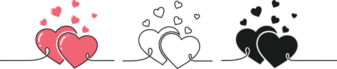 Heart illustration vector graphic for valentine's day and love themed designs and creative projects vector