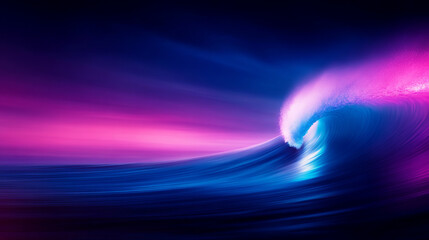 Vibrant ocean wave with dynamic colors and smooth motion, creating sense of energy