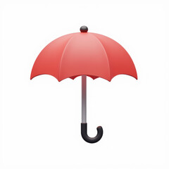3D Rendering of a Red Umbrella