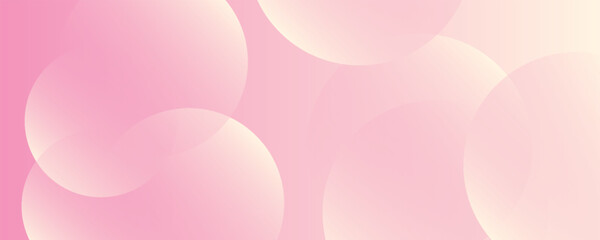 Minimalist banner background, pastel colorful, pink and yellow gradations. Circle effect style geometric, abstract background.