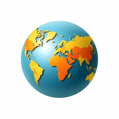 Naklejka premium Globe Design Element World Map on a Globe