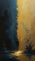 silhouette of a man in the water