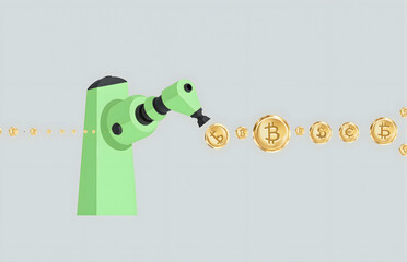 Robot Grabbing Virtual Currency