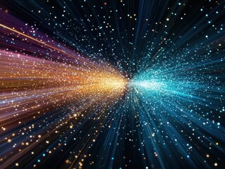 Fototapeta premium Economy exchange world concept. Abstract burst of light and color, resembling cosmic energy or digital effects.