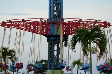 Tropical Swing Ride: A Colorful Carnival Dream in Motion