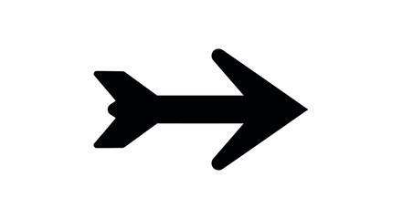 Airplane Arrow Icon: Right Direction Symbol