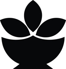 Plant inside pot flat style icon design of Floral nature garden ornament botany decoration beauty and flora theme Vector illustration