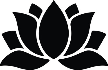 lotus flower icon over white background, silhouette style, vector illustration