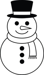 snowman christmas related icon image vector illustration design  black and white