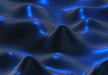 Dark Abstract silk liquid metallic texture design fluid metal substance wave effect 3d rendering
