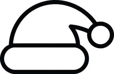 Santa Claus hat vector illustration, filled design editable outline icon.
