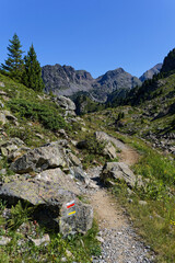 Nearly 130 kilometers long, GR738 mountain path crosses Belledonne mountain range from Isere...