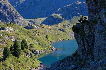 Lac Longet in Belledonne mountain range, on the way to the refuge of La Pra.