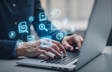 Digital Tax Office Scene