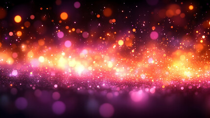 Glowing particle background abstract texture with bokeh effect