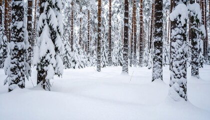 Fototapeta premium Snowy winter forest