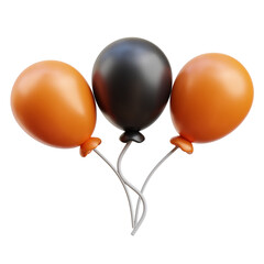 Black and orange Black Friday Balloon 3D Icon Illustration