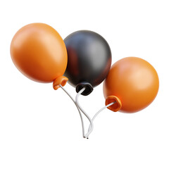 Black and orange Black Friday Balloon 3D Icon Illustration