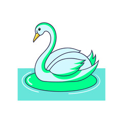 swan floating on the lake