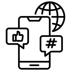 Social Media Line Icon