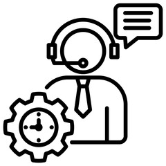 24 Hours Support Line Icon
