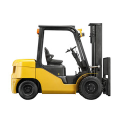 Forklift isolated on  white and transparent background
