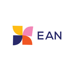 EAN Letter Initial Logo Design Template Vector Illustration