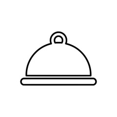 Obraz premium Outline Cloche Icon Representing Food Service, Hospitality, or Restaurant