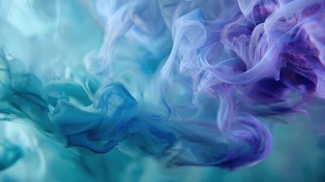 Abstract Blue Purple Ink Water Motion Swirl Flow