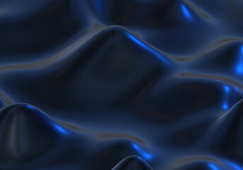 Dark Abstract silk liquid metallic texture design fluid metal substance wave effect 3d rendering