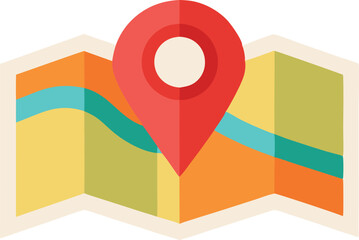 A collection of stylized GPS and map illustrations, featuring navigation pins, location icons, and abstract map elements, often set against a modern, clean background