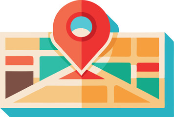A collection of stylized GPS and map illustrations, featuring navigation pins, location icons, and abstract map elements, often set against a modern, clean background