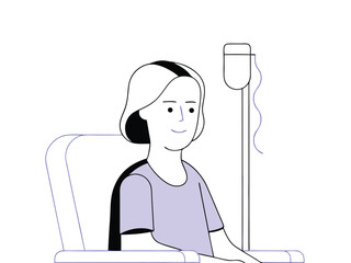 Patient comfortably receiving medical treatment with iv drip in modern healthcare setting