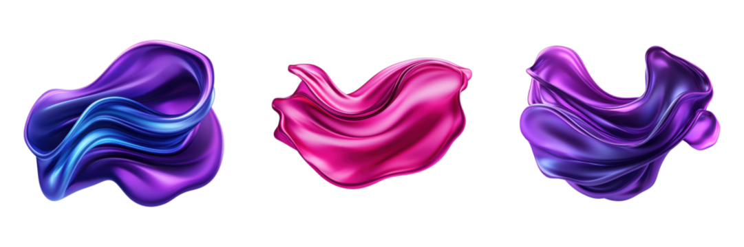 Abstract flowing shapes in vibrant colors