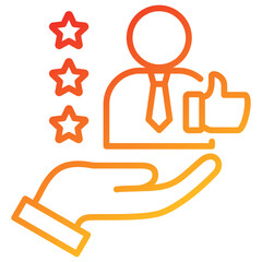 Customer Satisfaction Line Gradient Icon