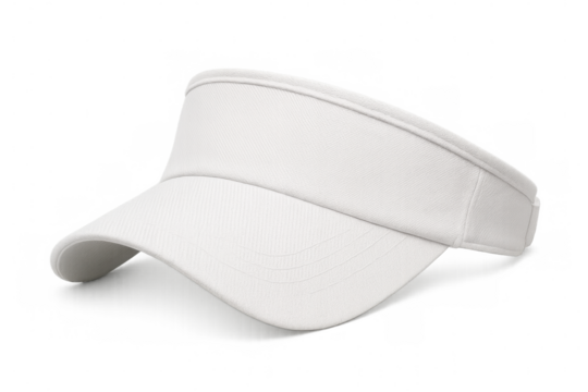 Empty visor cap isolated on a transparent background, ideal for displaying custom designs and branding in a stylish, modern way