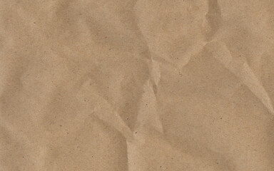 Brown Ragged crumpled brown kraft paper texture banner background