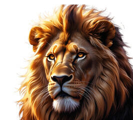 Naklejka premium The lion head isolated on transparent background