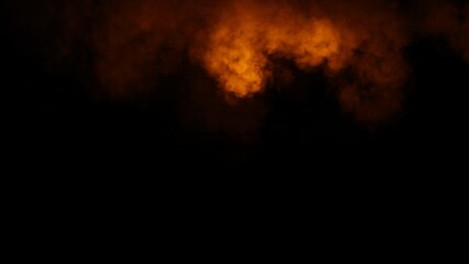 Abstract fire smoke, fog on isolated black background, creating a mysterious and backdrop, creating a dreamy, atmospheric effect for artistic