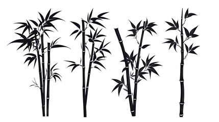 Obraz premium 墨絵の竹林