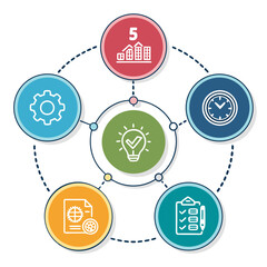 Superb Create Bold Stroke Infographic with Five Visual Excellence Standard Bright Cheerful Mood Excellent for Creative Portfolio Work Authentic Storytelling Visual Narrative Creative Asset