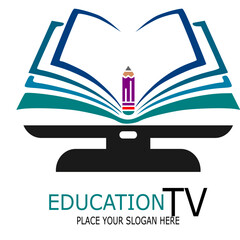 Education tv logo template illustration